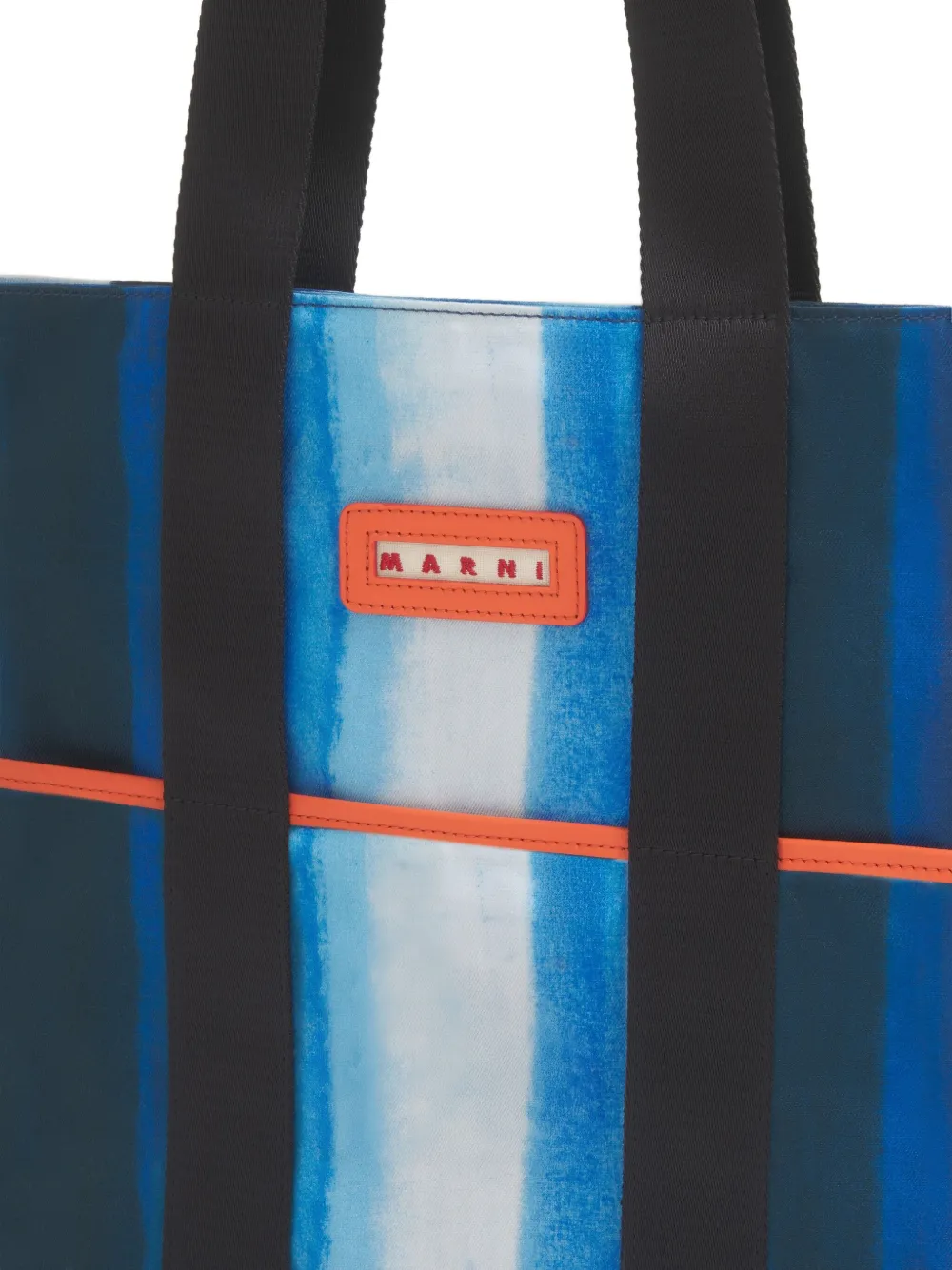 Marni Striped Tape-handles Tote Bag In Multi