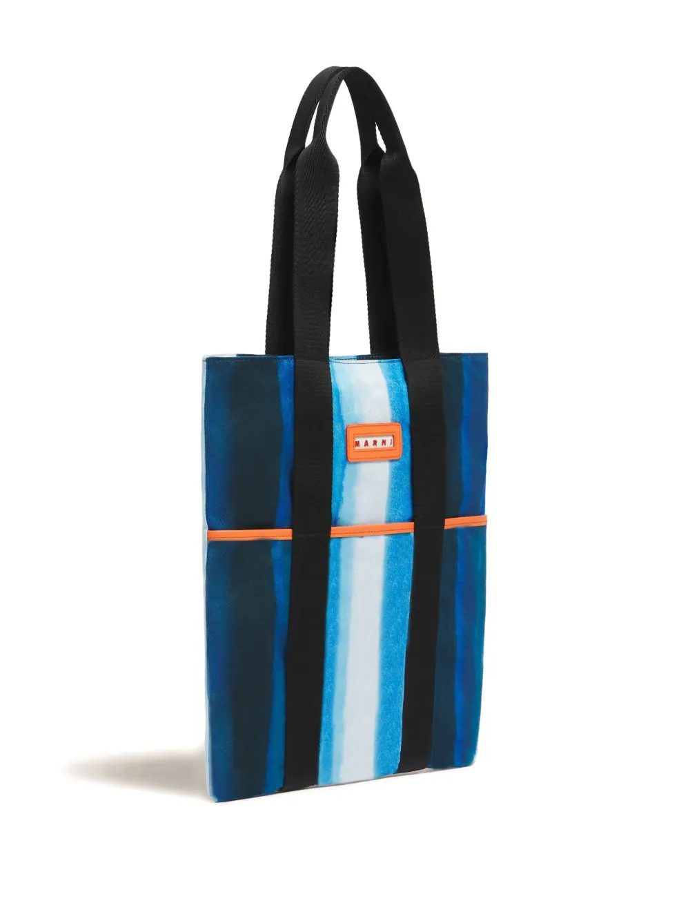 Marni Striped Tape-handles Tote Bag In Multi