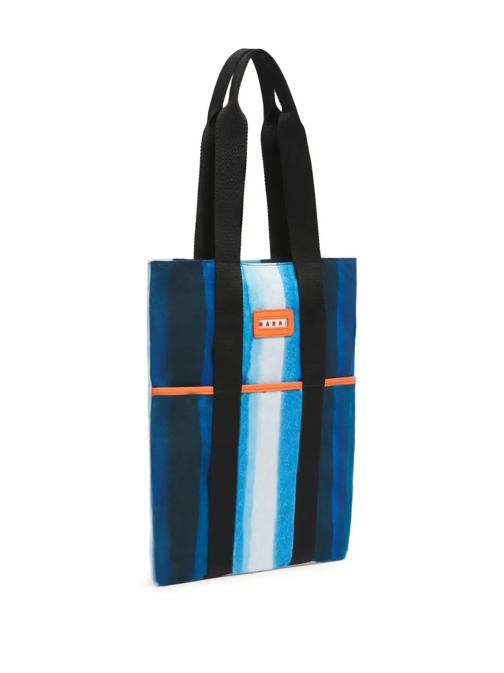 Marni Gestreepte shopper met bandjes Blauw