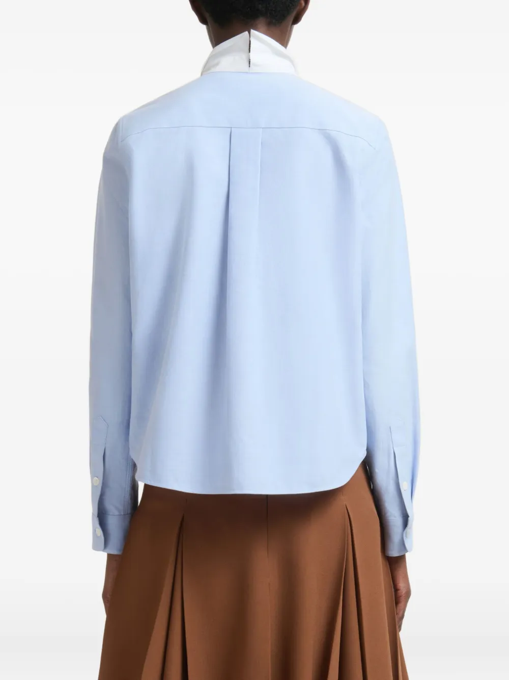 Marni Oxford blouse met contrasterende kraag Blauw