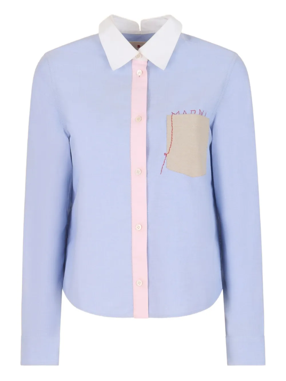 Marni contrast-collar oxford shirt | Blue | Image 1