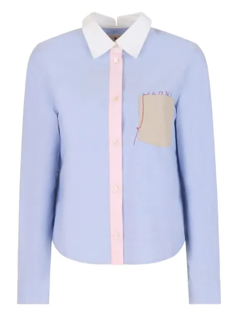 Marni contrast-collar oxford shirt
