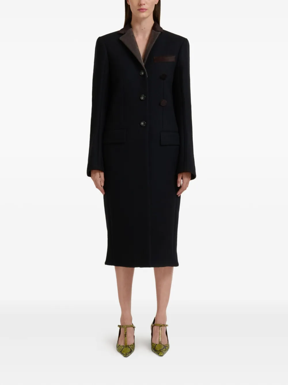 Marni four-button wool-felt coat | Single Breasted Coats | Image 2