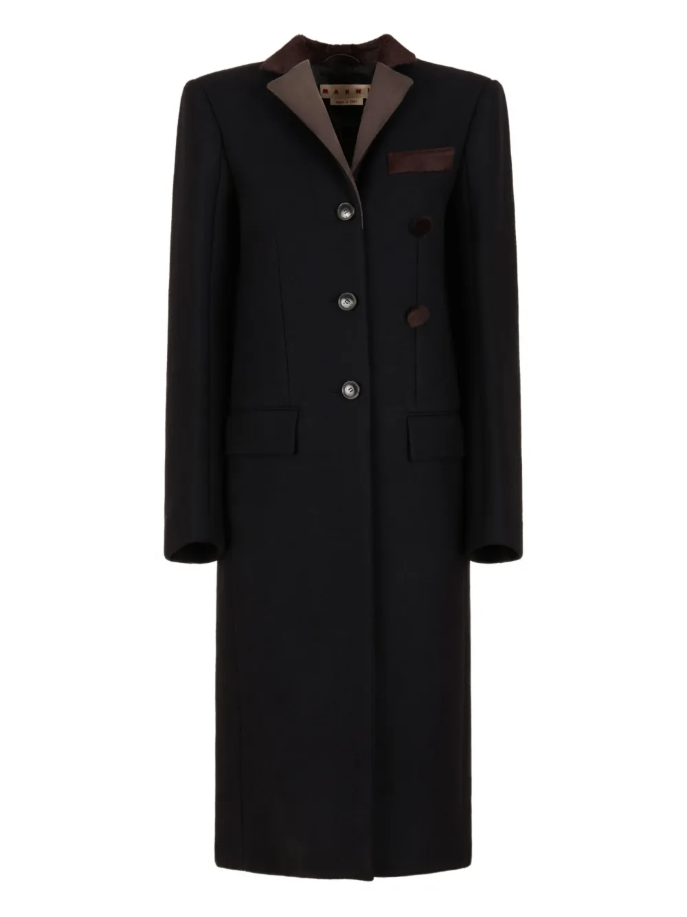 Marni four-button wool-felt coat | Black | Image 1