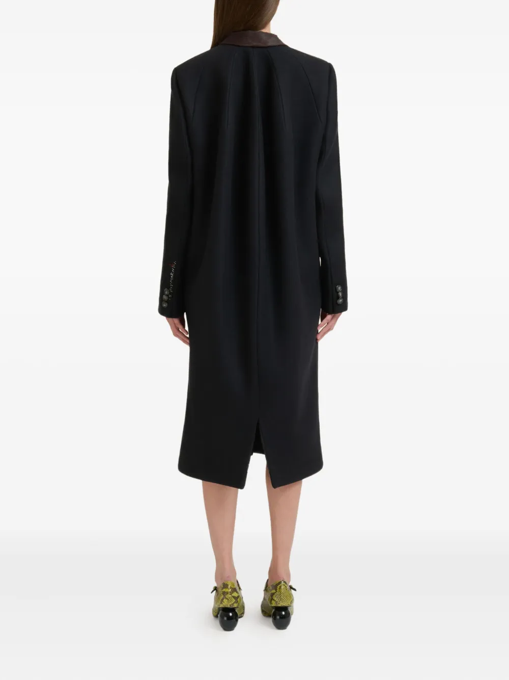 Marni Four-button Wool-felt Coat In Black