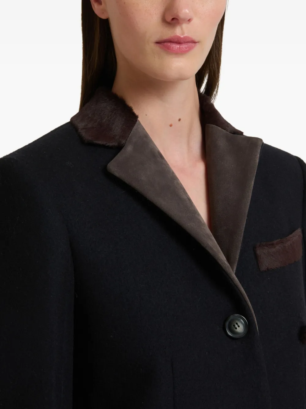 Marni Four-button Wool-felt Coat In Black