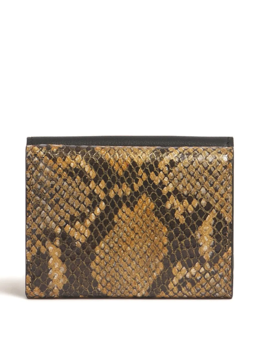 Marni Leren portemonnee met pythonprint - Bruin