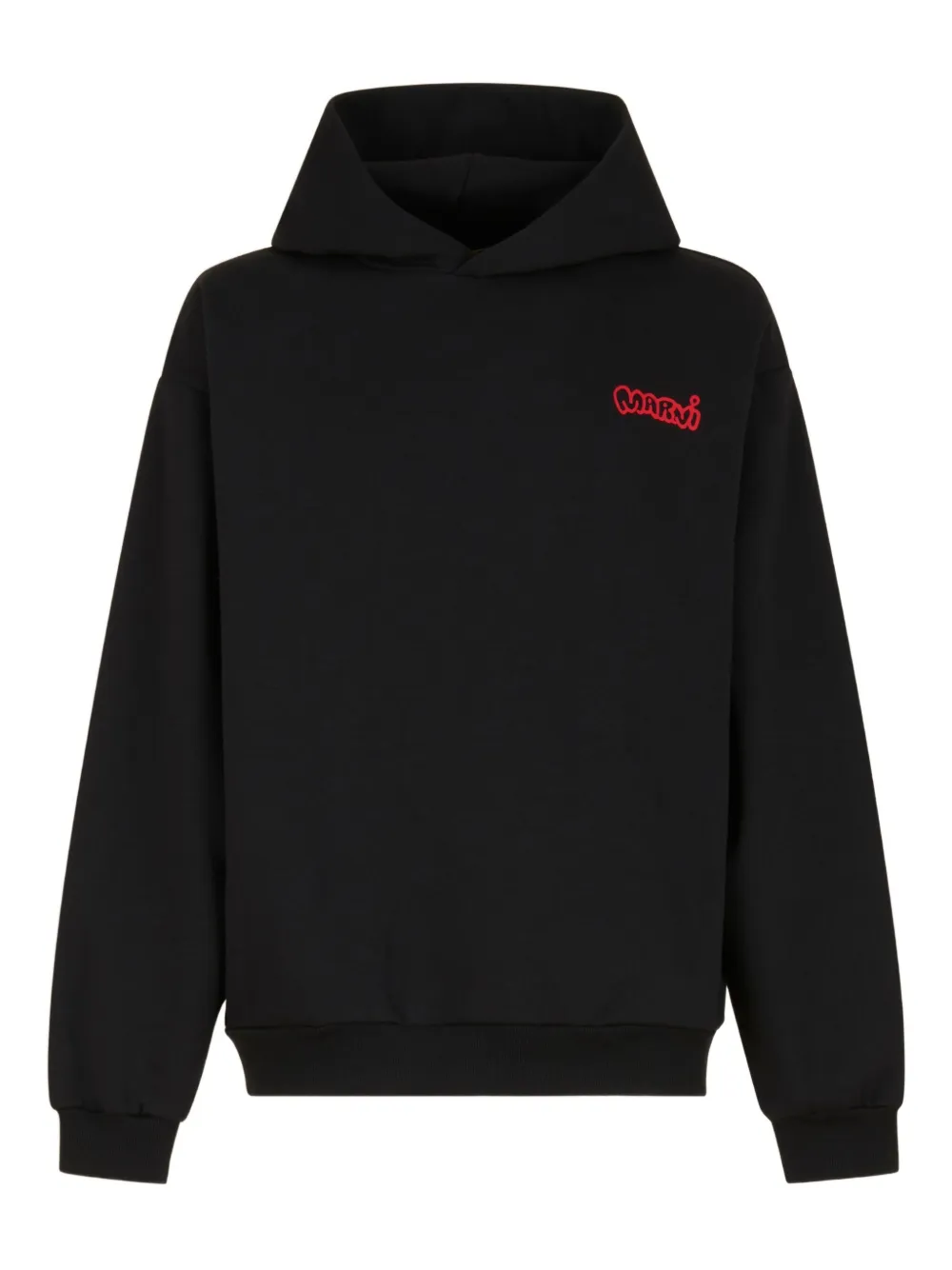 Marni Logo-print Cotton Hoodie In Black