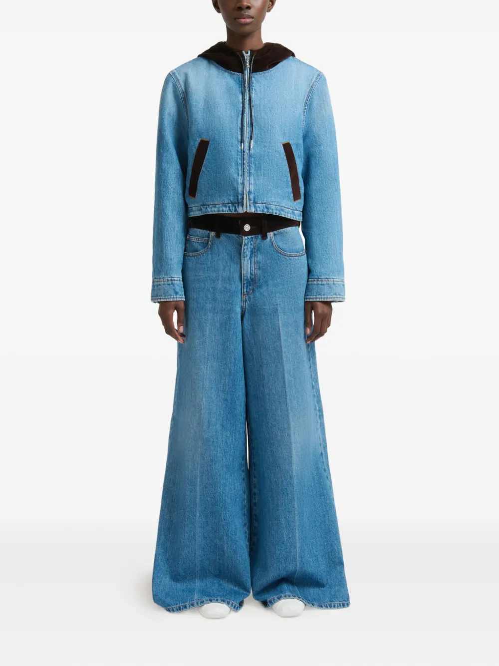 Marni tulip-patch jeans - Blauw