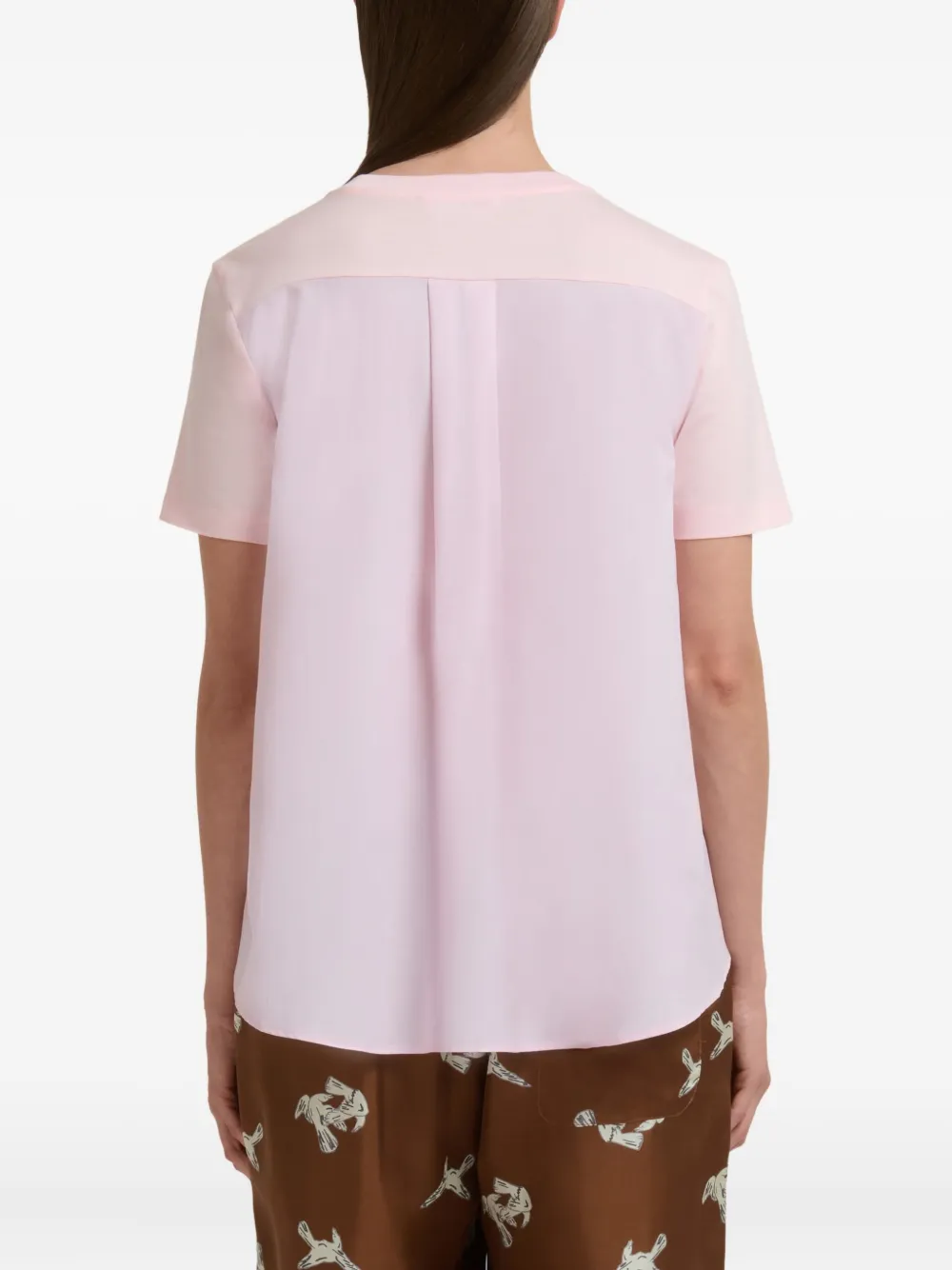Marni Logo-embroidered Cotton T-shirt In Pink