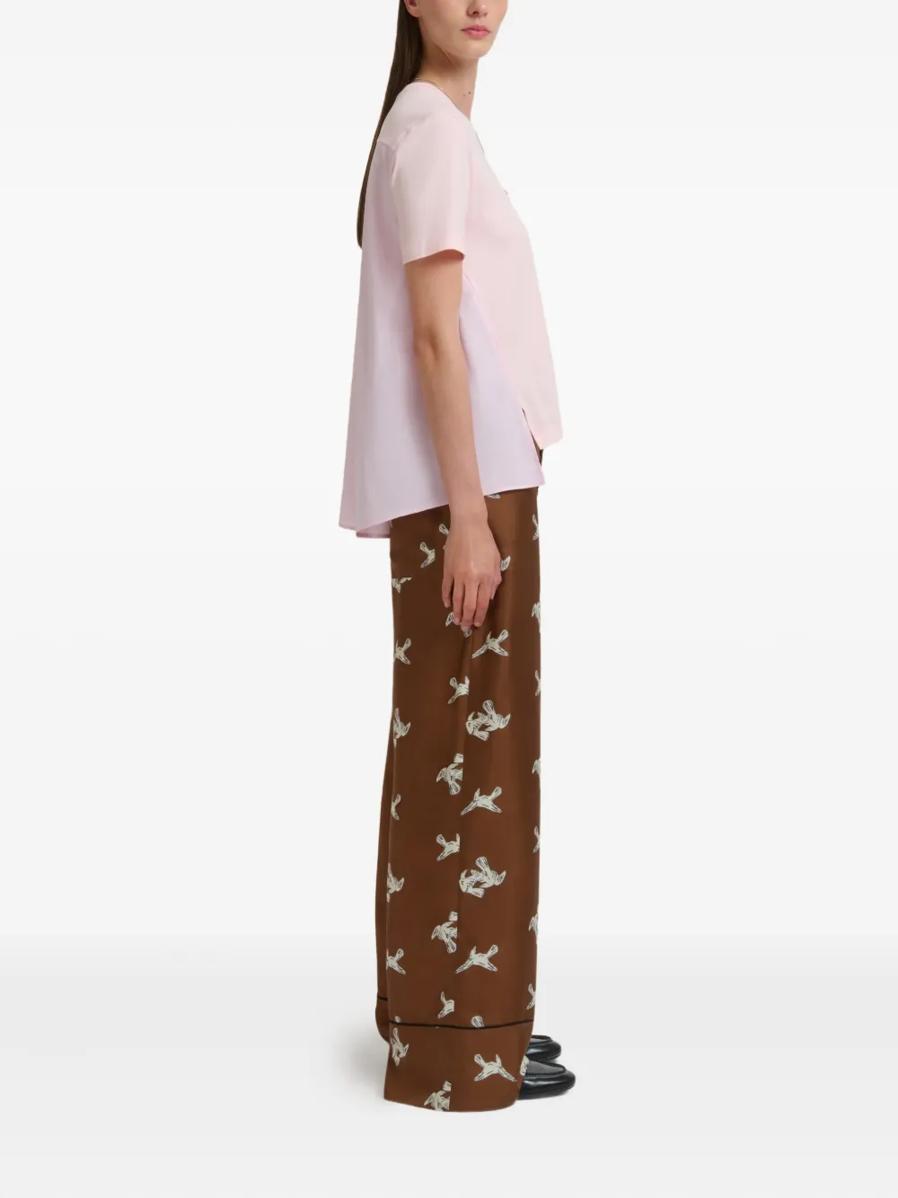 Marni Logo-embroidered Cotton T-shirt In Pink