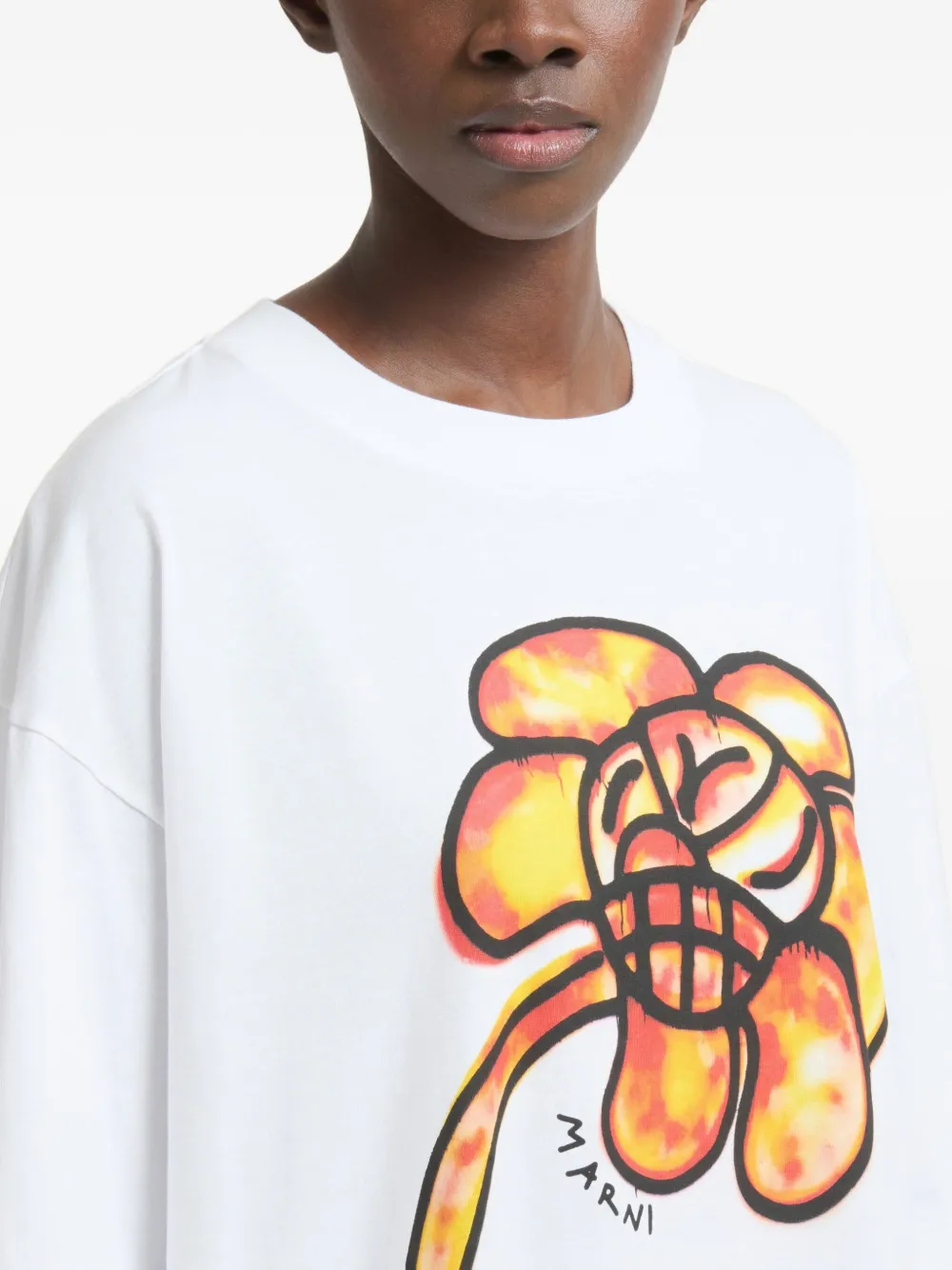 Marni X Slawn & Soldier Flower-print Cotton T-shirt In White