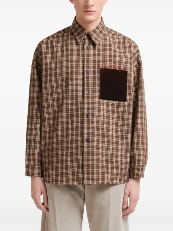 【好配色／美品】MARNI チェック柄シャツ Marni チェック シャツ | ブラウン | FARFETCH JP