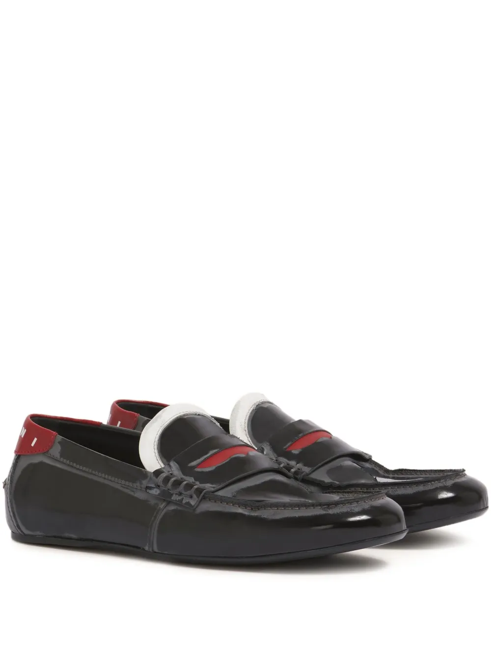 Marni penny-strap leather loafers | Black | Image 1