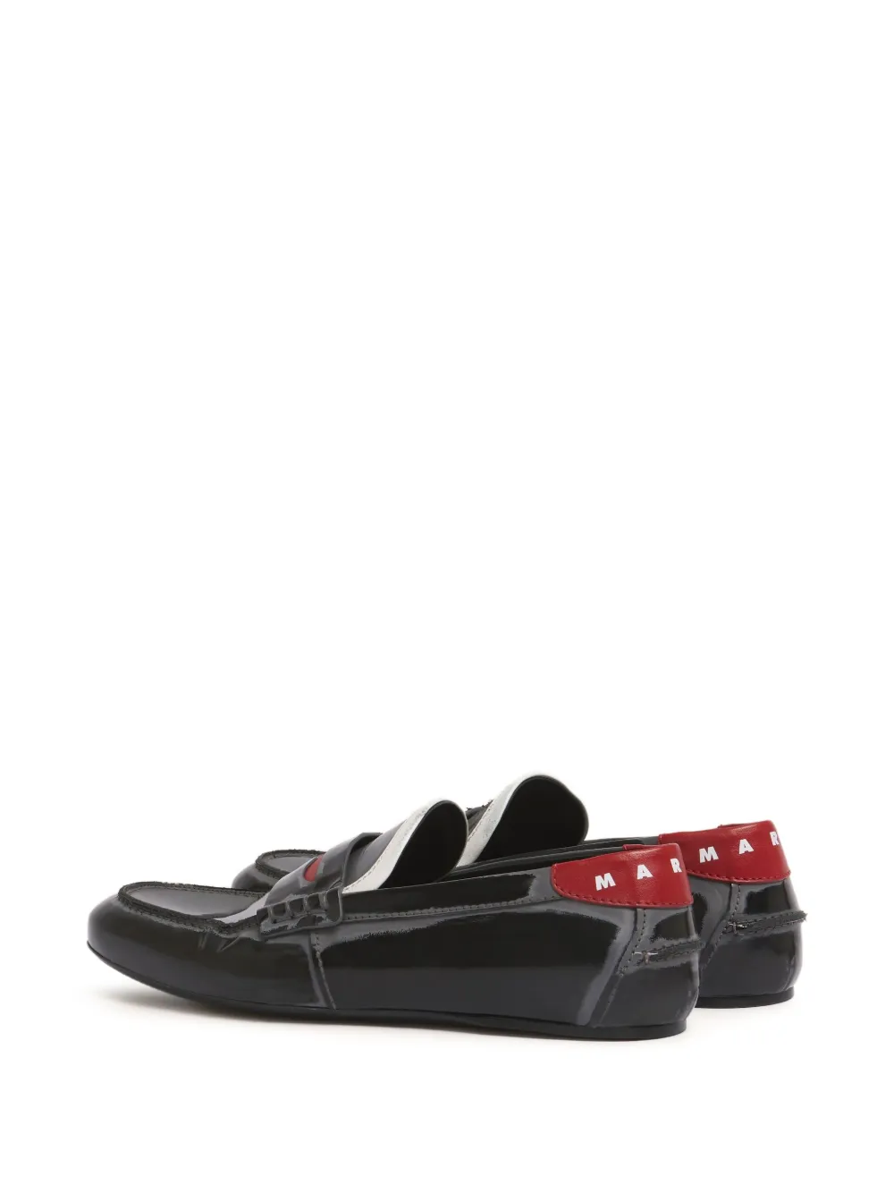 Marni Leren penny loafers Zwart