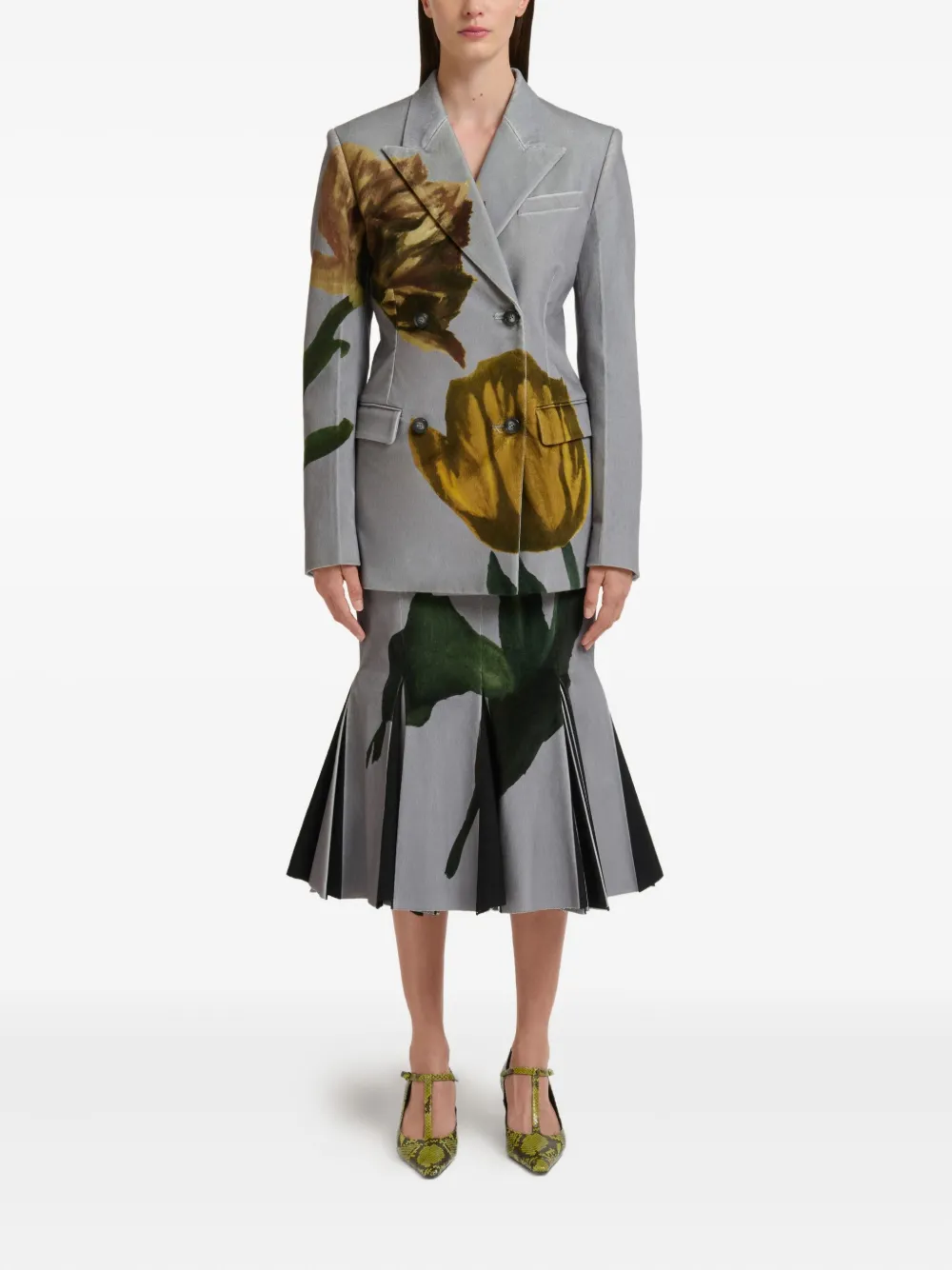 Marni tulip-print velvet blazer | Fitted Jackets | Image 2