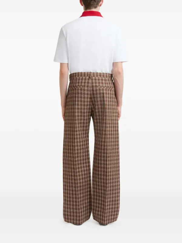 Marni チェック ワイドパンツ | ブラウン | FARFETCH JP Marni チェック ワイドパンツ | ブラウン | FARFETCH JP