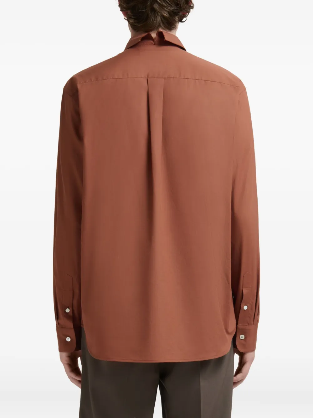 Marni Overhemd met geborduurde zak en kraag Bruin