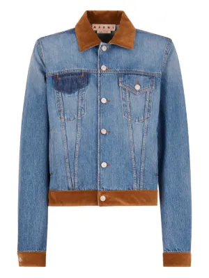 MARNI デニムコート Marniのロゴ刺繍入りブルーデニムプレイスーツ | Marni