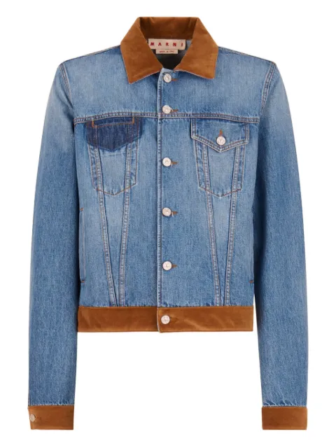 Marni x Slawn & Soldier denim velvet-trimmed jacket
