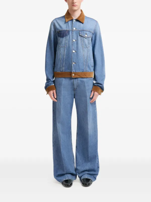 Marni x Slawn & Soldier ベルベットトリム デニムジャケット | ブルー