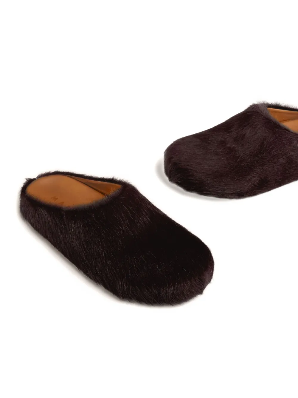 Marni Fussbett Calf-hair Mule In Brown