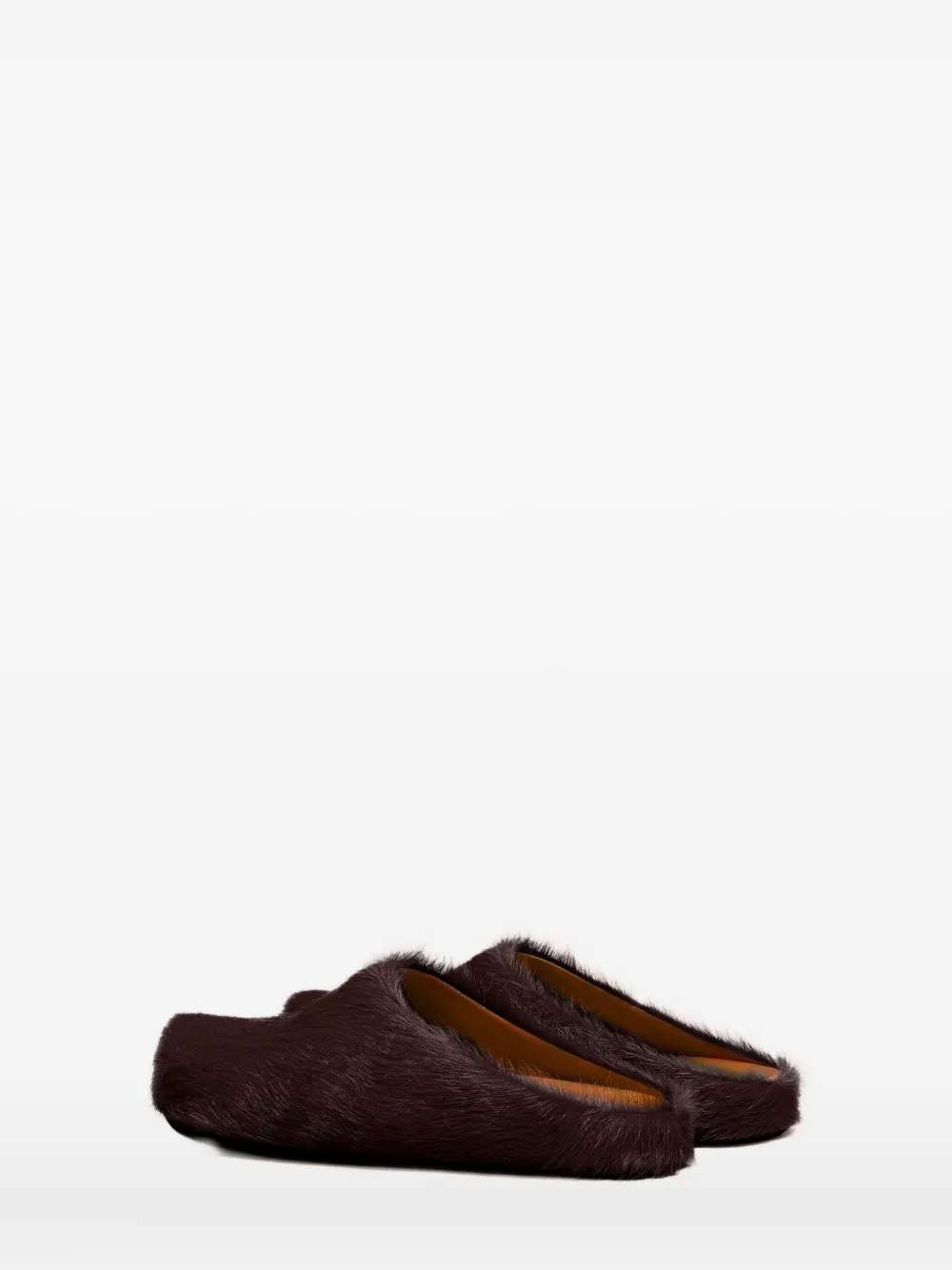 Marni Fussbett Calf-hair Mule In Brown