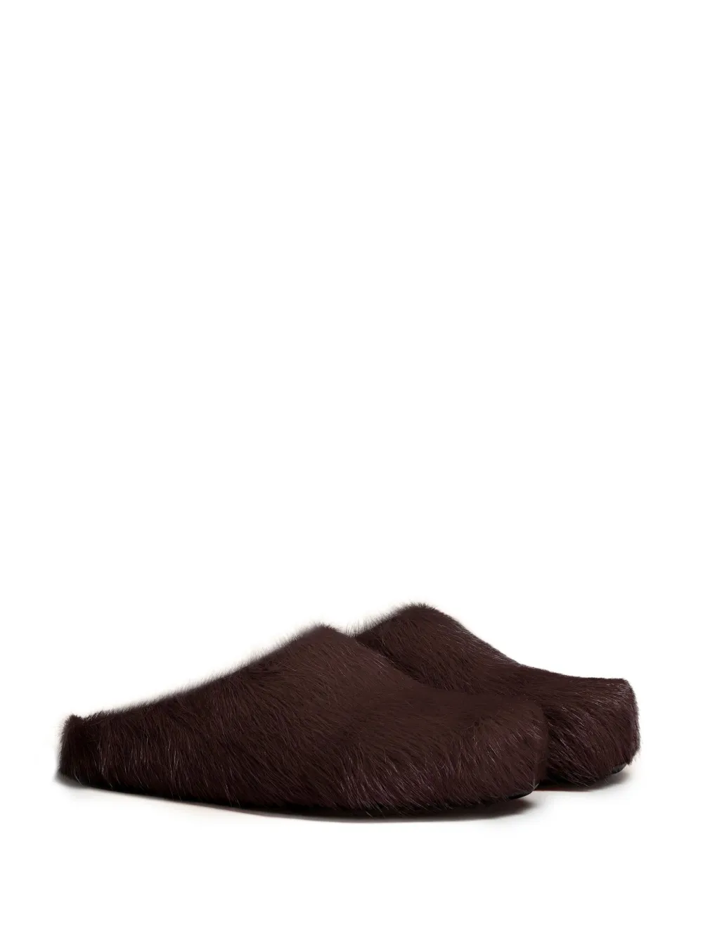 Marni Fussbett calf-hair mules Bruin