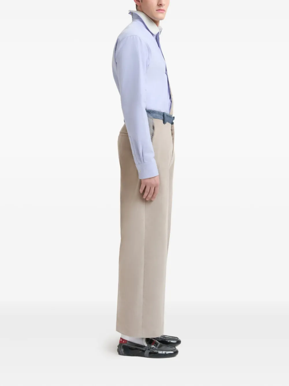 Marni Faux-fur-trimmed Velvet Trousers In Neutral