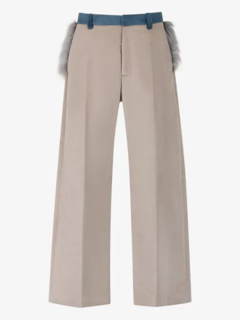 Marni pantalon bordé de fourrure artificielle