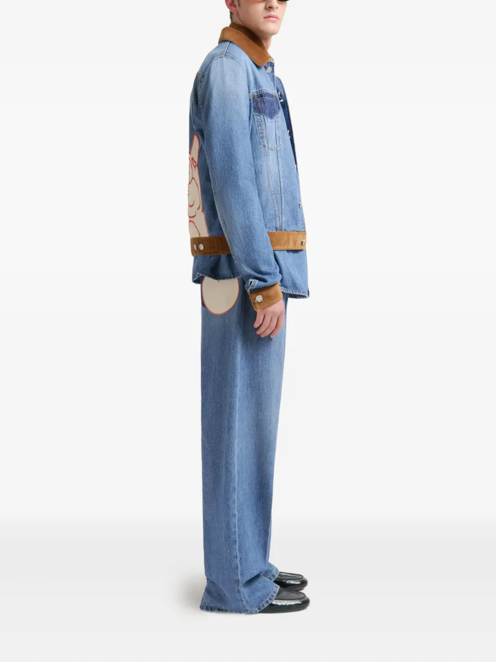 Marni x Slawn & Soldier wolf-patch denim shirt - Blauw
