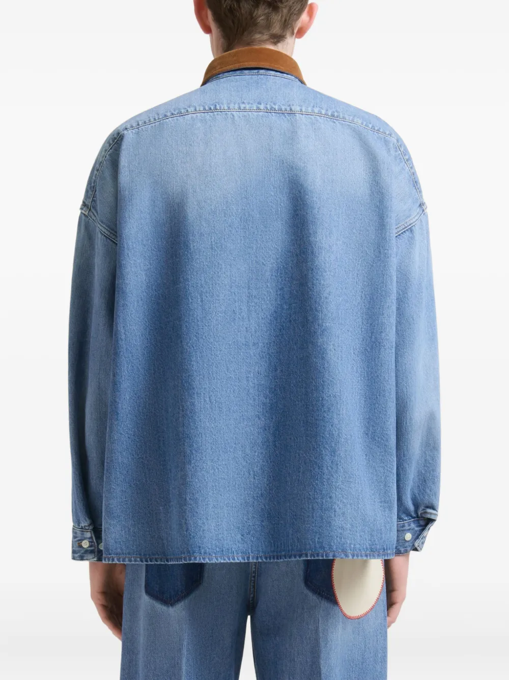 Marni x Slawn & Soldier denim overhemd met wolfpatch Blauw