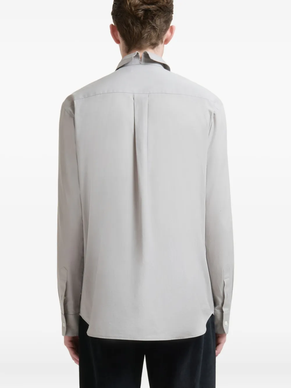 Marni Overhemd met borduurwerk en gespleten kraag Grijs