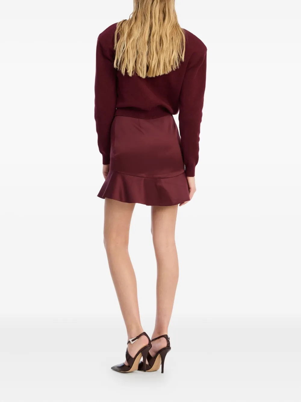 ROTATE BIRGER CHRISTENSEN Mini-rok met ruches Rood