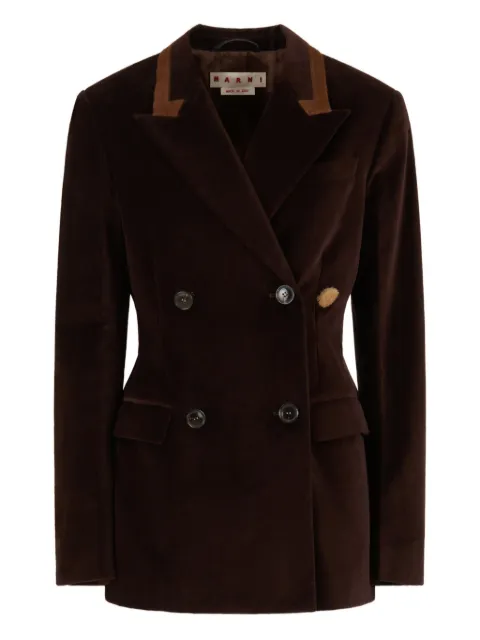 Marni velvet calf-hair collar blazer