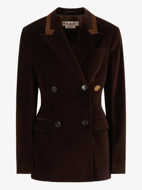 Marni velvet calf-hair collar blazer