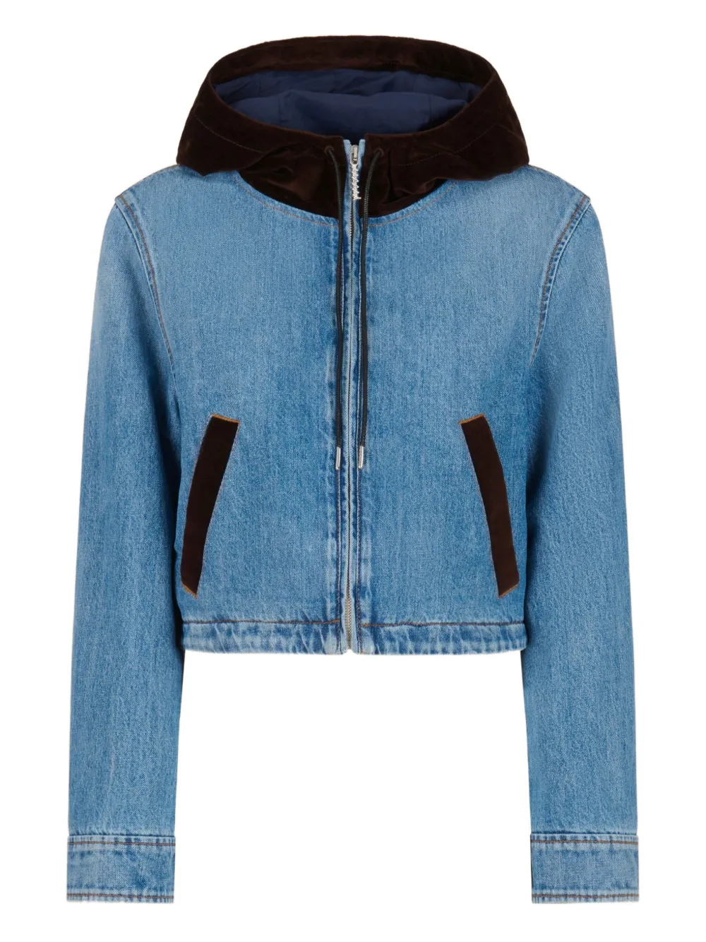 Marni velvet-trimmed denim jacket | Blue | Image 1