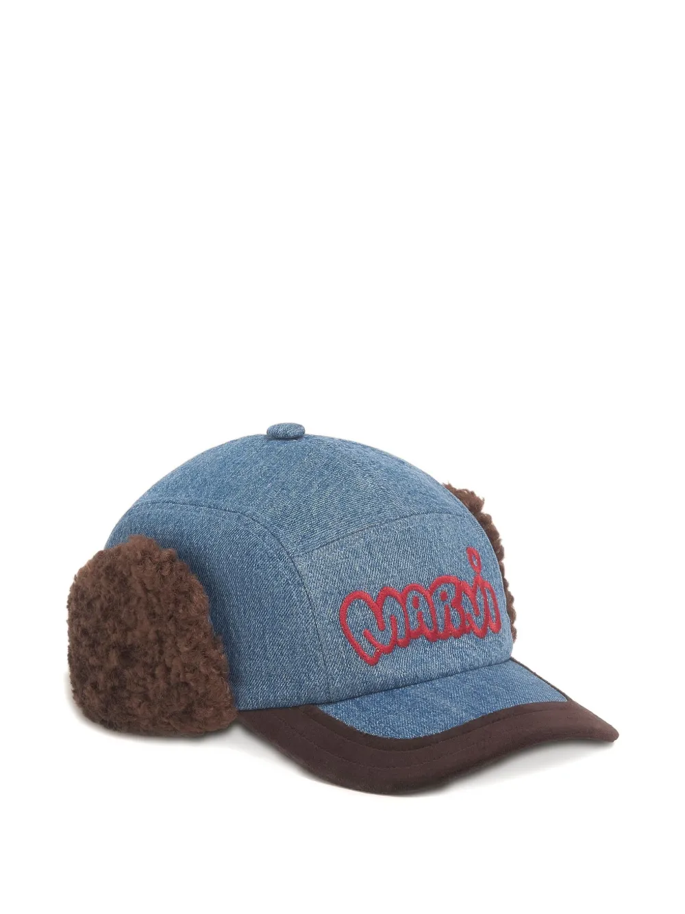 Marni denim ear-flap baseball cap - Blauw