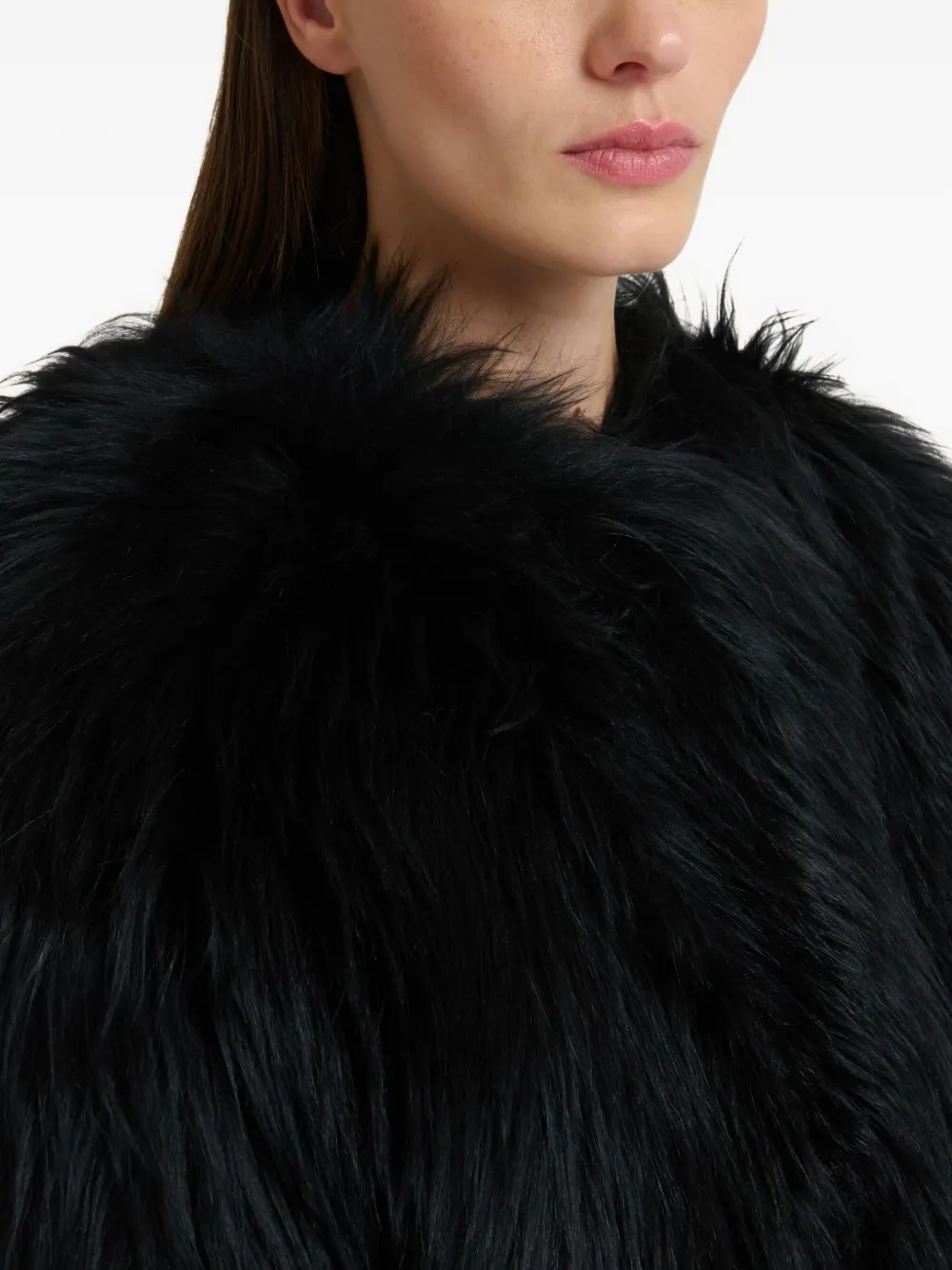 Marni Shearling Fluffy Jacket In Black