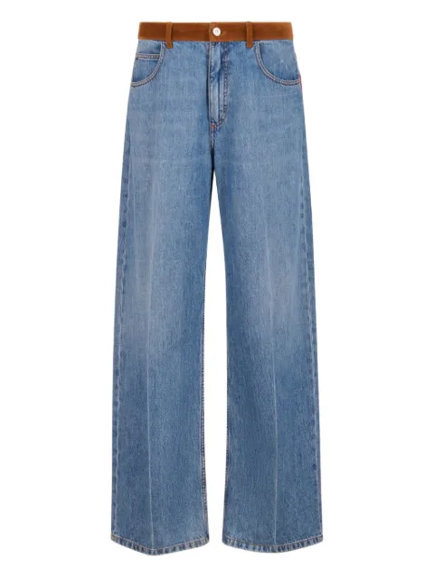 Marni x Slawn & Soldiervelvet-trimmed jeans