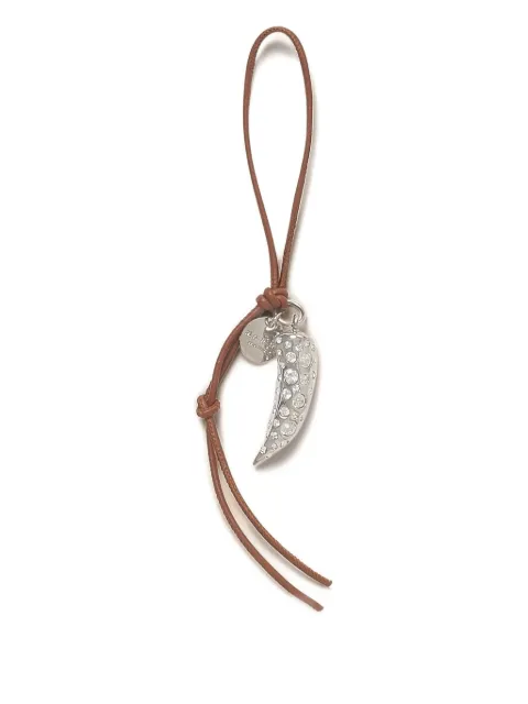 Marni leather crystal-embellished keyring