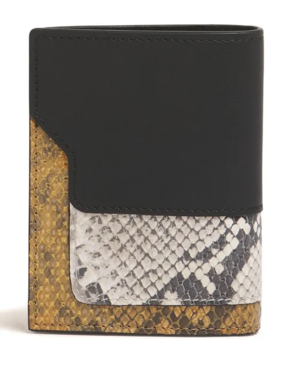 Marni パイソンプリント レザー二つ折財布 | ブラック | FARFETCH JP