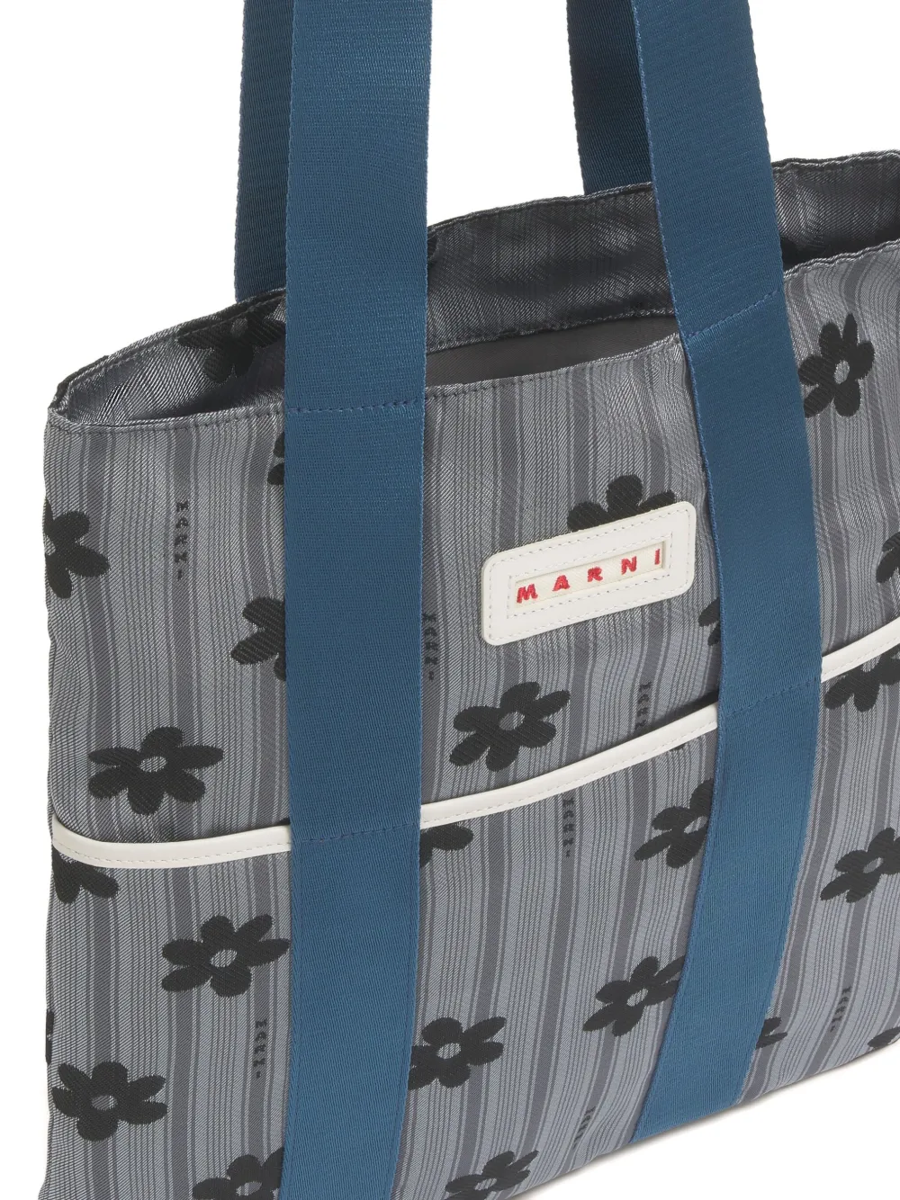 Marni Floral Tape-handles Tote Bag In Multi