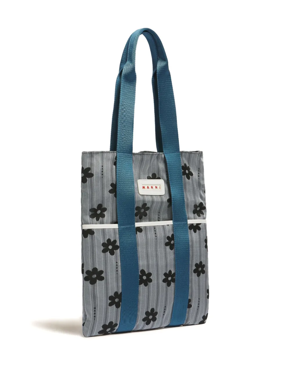 Marni Floral Tape-handles Tote Bag In Multi
