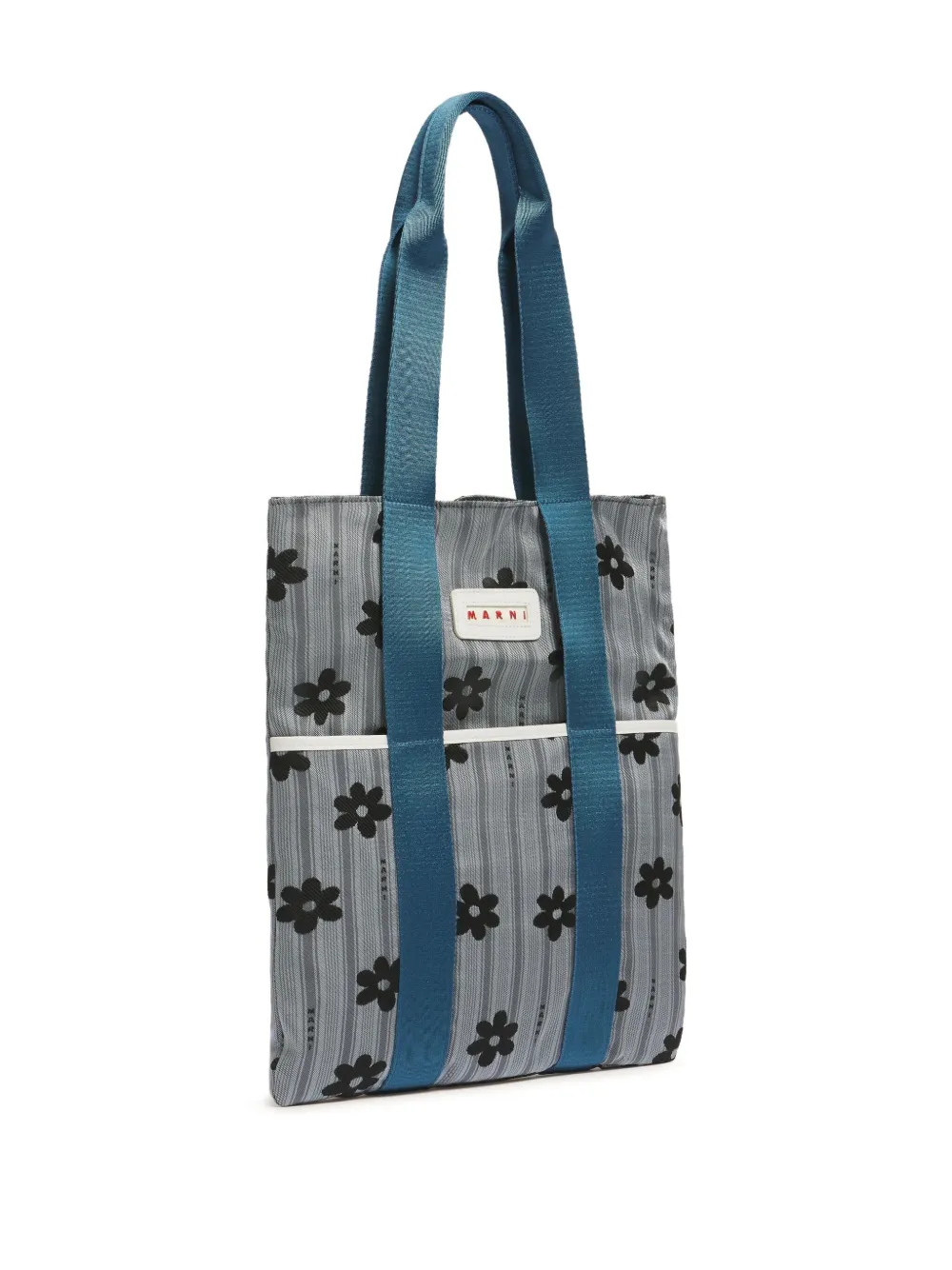 Marni Shopper met bloemenkant Blauw