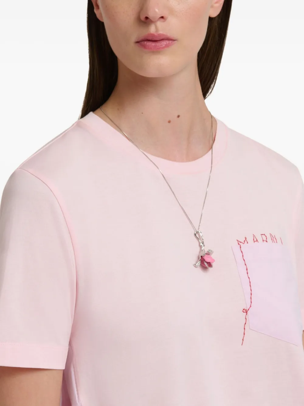 Marni crystal-pendant necklace - Zilver