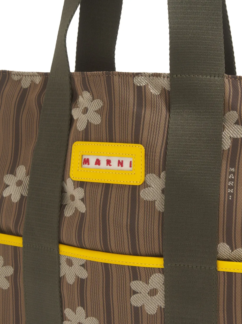 Marni Floral Striped Tote Bag In Multi