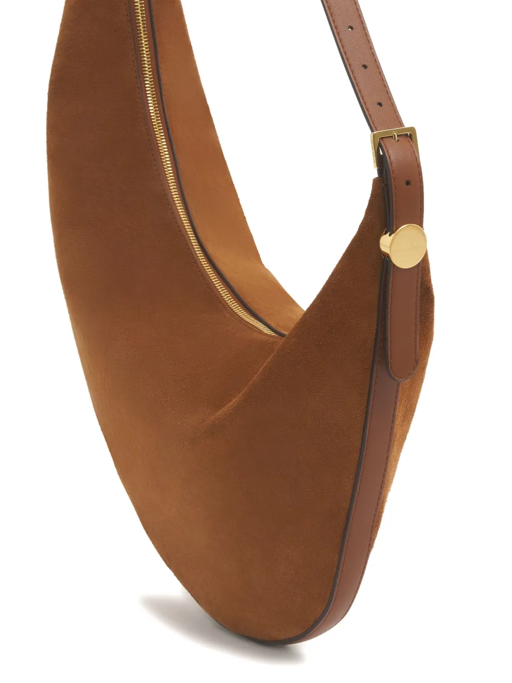 Marni Kleine Dot suède schoudertas Bruin