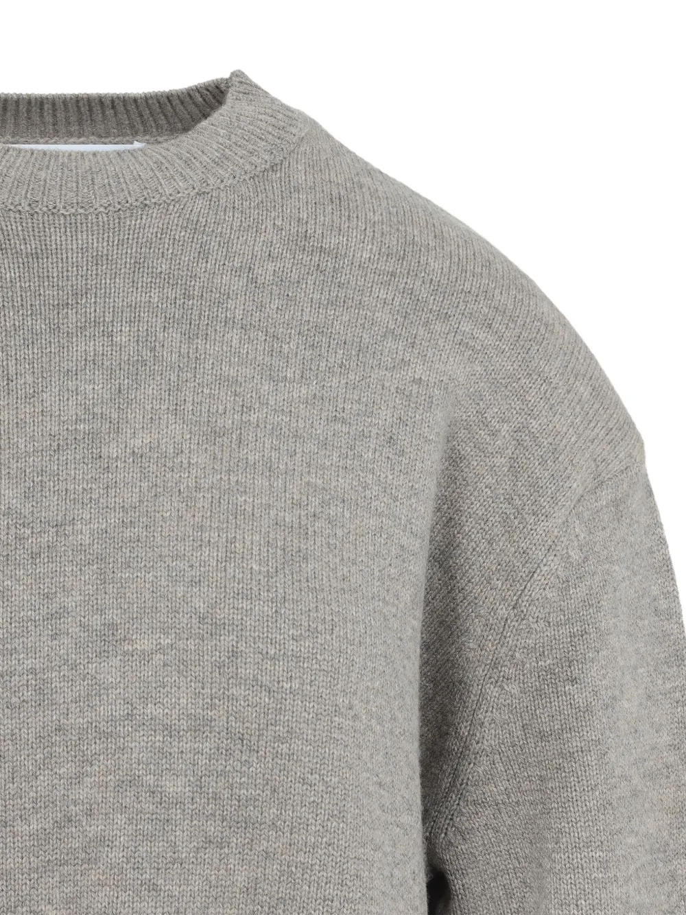 The Frankie Shop Relaxed Fit Crew Neck Sweater In Luxurious Wool-cashmere Blend In Brown