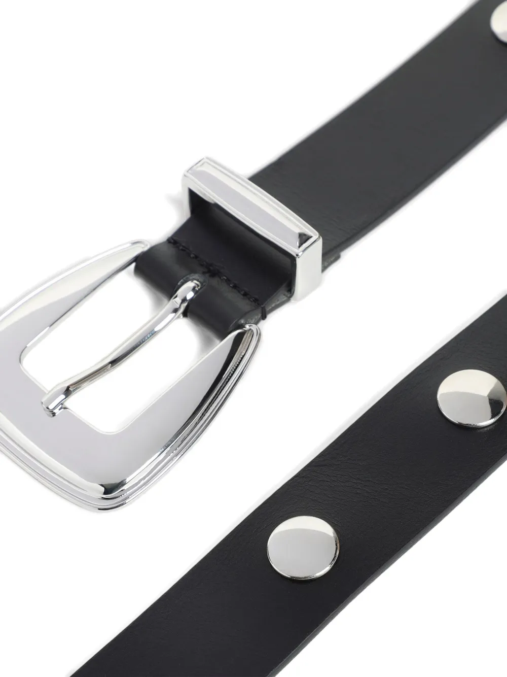 The Frankie Shop Studded Leather Belt In Black